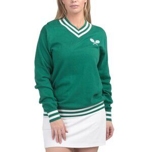 THE BUBBLE Green/white Hatton Striped Solid Sweater